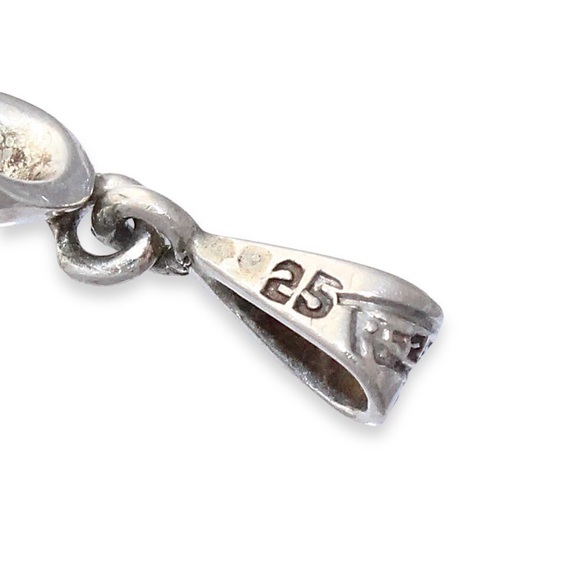 Vintage Genuine Star Ruby Sterling Silver Necklace Pendant Brutalist Modernist - Picture 5 of 6